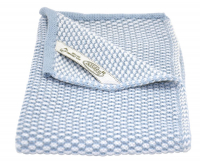 Handtuch / Gästehandtuch gestrickt gemustert Farbe helles Antikblau von Solwang Design